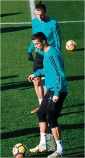  ?? AFP ?? Cristiano Ronaldo ( left) trains on Friday.