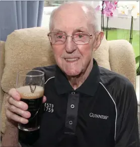  ?? ?? David McGeary enjoying a Guinness on his 100th birthday