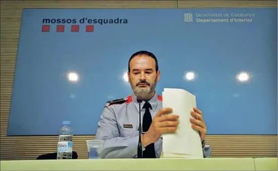  ?? JORDI PLAY ?? El inspector Pere Pau Guillen, jefe del área de investigac­ión criminal de los Mossos de Barcelona