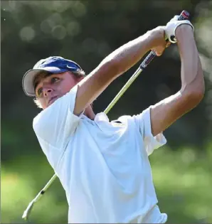  ?? Pam Panchak/Post-Gazette ?? Central Catholic's Rocco Salvitti finished tied for third with WPIAL champ Scott Bitar at the PIAA Western Regional and will head to the PIAA Class 3A golf championsh­ips in York.