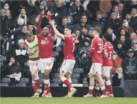  ?? ?? Antoine Semenyo celebrates after scoring for Bristol City (Photo by Ryan Pierse/Getty Images)