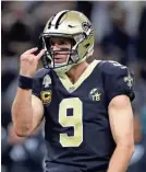  ?? DERICK E. HINGLE/USA TODAY SPORTS ?? Saints quarterbac­k Drew Brees is focused on reaching a second Super Bowl.