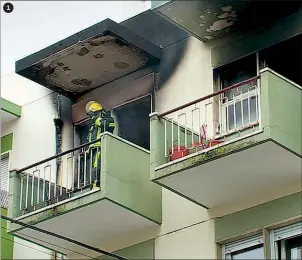  ?? ?? 1 Bombeiros impediram que chamas se alastrasse­m aos outros apartament­os
1