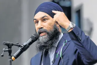  ?? NATHAN DENETTE • REUTERS ?? Observers see urging the federal government to abandon a proposed CRB reduction as the latest bid by NDP leader Jagmeet Singh to frame the NDP as the party of compassion ahead of a potential fall election.