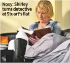  ??  ?? Nosy: Shirley turns detective at Stuart’s flat