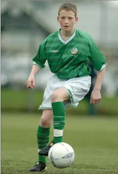  ??  ?? Danny Earls in action for the Republic of Ireland U-15s against Wales in 2004.