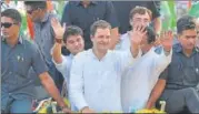  ?? HT FILE ?? ▪ Rahul Gandhi arrives in Madhya Pradesh on Monday.