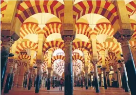  ?? Photo: REUTERS ?? Heavenly: A woman stands in the former Mosque of Cordoba which is being claimed by the Catholic Church.