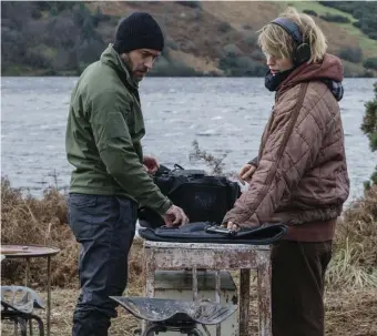  ??  ?? BOOT CAMP: At a remote location in Scotland, Iain Boyd (Jude Law, left) trains Stephanie (Blake Lively) to be a spy.