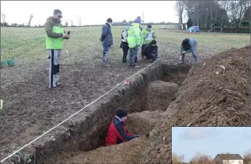  ??  ?? Archaeolog­ical dig at Clone Church, Ferns.