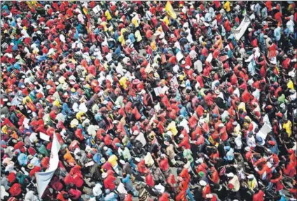  ??  ?? At a crossroads: Cosatu’s membership and influence are declining, meaning it will not be able to keep up with rapid changes in politics or the workplace if it does not make big changes. Photo: Madelene Cronjé