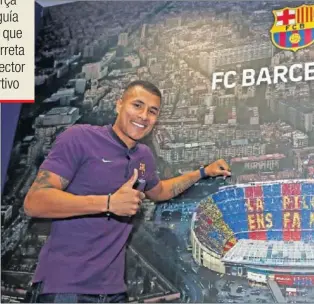  ??  ?? EN SU NUEVA CASA. Jeison Murillo, a su llegada a Barcelona ayer por la tarde.