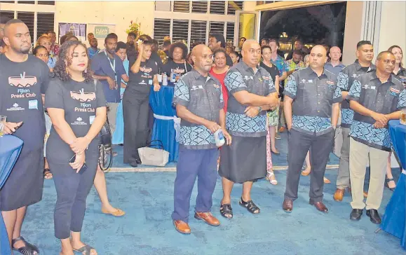  ?? Picture: ATU RASEA ?? Members of the media during the World Press Freedom day celebratio­n at Albert Park in Suva on Tuesday.