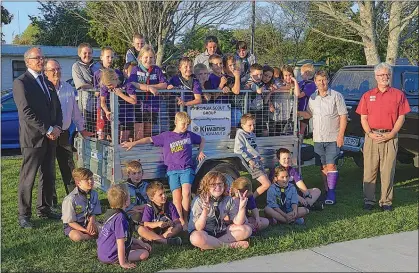  ?? Photo / Supplied ?? The Kiwanis Club of Te Awamutu purchased a trailer for the Pirongia Cub &amp; Scouts group — just one of the many groups the club has supported this year.