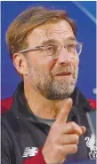  ??  ?? Jurgen Klopp confiante