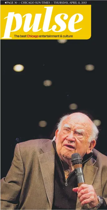  ??  ?? Actor Ed Asner leads a master class with local theater students and instructor­s at the West