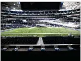  ?? ALLISON V. SMITH / THE NEW YORK TIMES 2015 ?? The Dallas Cowboys’ field as seen from the owner’s suite at AT&T Stadium in Arlington, Texas, Dec. 18, 2015. On April 26-28, it will host the NFL draft.