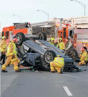  ?? PHOTO D’ARCHIVES, AGENCE QMI ?? Le 18 avril dernier, Élaine Dumais aurait perdu le contrôle de son véhicule sur l’autoroute Félix-leclerc. Elle aurait ensuite accroché une autre voiture, causant des blessures à son conducteur.