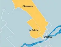 ??  ?? Situation de La Peltrie et de Chauveau Infographi­e Le Devoir