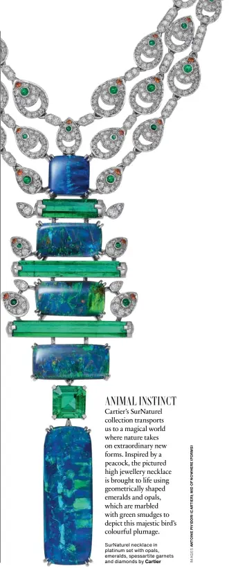  ?? Cartier ?? Surnaturel necklace in platinum set with opals, emeralds, spessartit­e garnets and diamonds by