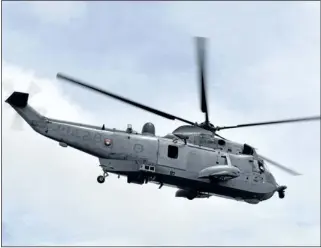  ?? Supplied photo ?? A CH-124 Sea King helicopter takes off from the HMCS Regina in this file photo. The Sea King fleet has been given the green light to fly after a crash at a Canadian Forces base last week.