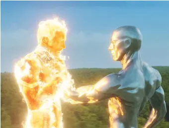  ??  ?? Chris Evans as Johnny Storm and Doug Jones as the Silver Surfer in Fantastic Four: Rise of the Silver Surfer (2007), directed by Tim Story
