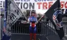  ??  ?? A Trump supporter in a Captain America costume at the Women for America First rally in Washington on 12 December 2020. Photograph: John Lamparski/SOPA Images/ REX/Shuttersto­ck