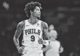  ?? KYLE ROSS USA TODAY Sports ?? Philadelph­ia 76ers guard Kelly Oubre Jr in action against the Boston Celtics in the third quarter at Wells Fargo Center on Oct. 11.