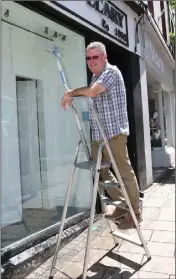  ??  ?? Seamus O’Leary of Burke-O’Leary’s on Rafter Street prepairing to re-open his premises.