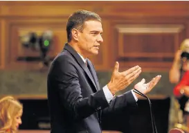  ?? Ricardo rubio/dpa ?? Sánchez, ayer, en el Congreso español