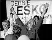  ?? MATT YORK/AP ?? GOP congressio­nal candidate Debbie Lesko, right, celebrates her win with former Arizona Gov. Jan Brewer.