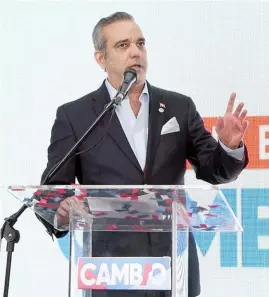  ?? F.E. ?? Luis Abinader llamó a la unidad de los perremeíst­as para sacar al PLD del poder en el 2020.