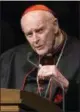  ?? ROBERT FRANKLIN/SOUTH BEND TRIBUNE VIA AP, POOL, FILE ?? In this March 4, 2015, file photo, Cardinal Theodore McCarrick speaks during a memorial service in South Bend, Ind.