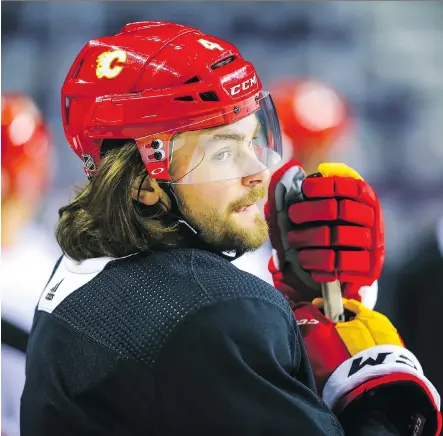  ?? AL CHAREST ?? Calgary defenceman Rasmus Andersson overcame a shaky first period to make a clutch play late in Tuesday’s game.