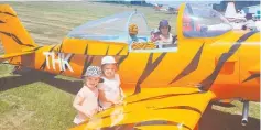  ?? ?? Sisters Indie, 2, (front left) and Nylah Chubb, 4, and Asha Frank, 7, (back left) and Armarni Chubb, 7, enjoyed having a closer look at some of the aircraft.