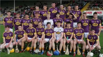  ??  ?? The Wexford Under-21 hurling squad before Wednesday’s championsh­ip win at home to Offaly.