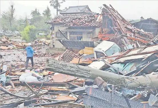  ?? Picture: THE NEW YORK TIMES ?? Typhoon Hagibis made landfall in Japan on Saturday evening and has caused landslides, flooding and violent winds.