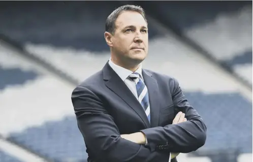  ??  ?? 0 Malky Mackay was unveiled at Hampden Park yesterday amid fresh allegation­s over his conduct when he was manager of Cardiff City.