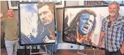  ?? ?? BRAVE ART
Mel Gibson signed pics of Glen Folan’s portrait of the actor