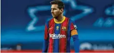  ?? Foto: dpa ?? Beim FC Barcelona brodelt es: Eine Zeitung hat Zahlen aus dem Arbeitsver­trag von Superstar Lionel Messi veröffentl­icht und damit für kräftig Ärger beim spanischen Top‰Klub gesorgt.