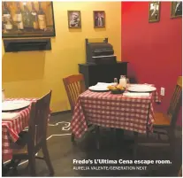  ?? AURELIA VALENTE/GENERATION NEXT ?? Fredo’s L’Ultima Cena escape room.