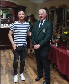  ?? ?? President`s Day Winner Kyle Thompson is pictured with President Philip Mckenna.