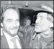  ?? LOS ANGELES TIMES ?? Merle Haggard (left) and Willie Nelson attend the BMI awards dinner in Nashville in October 1981.