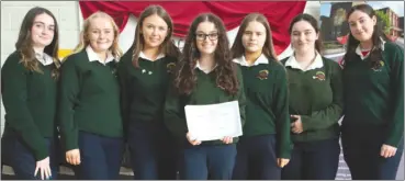  ?? Mark Farrell Photograph­y) (Photo: ?? Some of the Loreto students who received certs for their participat­ion in the Meitheal Programme.