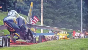  ?? JIM ?? Millington’s naval heritage has been marked by a permanentl­y parked Grumman F-11 Tiger greeting visitors since 1975. The F-11 is a jet fighter commonly flown by the U.S. Navy in the 1950s and 1960s. This plane was returned to its home spot at the...