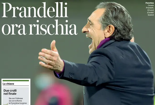  ??  ?? Panchina Cesare Prandelli, 63 anni (Cambi/ Sestini)