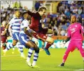  ??  ?? SPOT OF BOTHER: One of the three penalty kicks given at Reading v Ipswich on Friday night