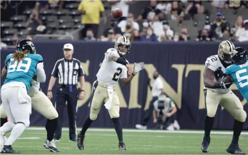  ?? DERICK HINGLE/AP ?? The Saints tabbed Jameis Winston to fill the shoes of retired star Drew Brees as their starting quarterbac­k in the opener against the Packers on Sept. 12.