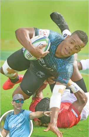  ?? Photo: Ronald Kumar ?? Fiji Shadow playmaker Napolioni Ratu during the Marist 7s at Suva’s ANZ Stadium on March 26, 2021.