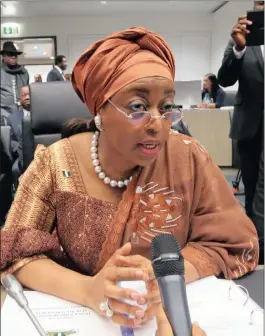  ?? PHOTO: AP ?? Nigeria’s Diezani Alison-Madueke, the minister of Petroleum Resources and alternate president of the Opec conference, at the oil producing cartel’s headquarte­rs in Vienna, Austria yesterday. Nigeria is Africa’s highest profile victim so far of the...